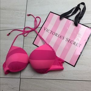 VS PINK Large Push UpStriped Bikini Top ✨