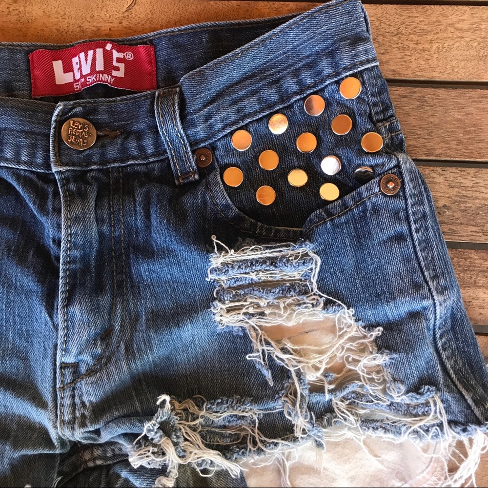 Vintage Levi cutoff shorts with stud detail