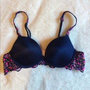 VS PINK Floral Navy Bra