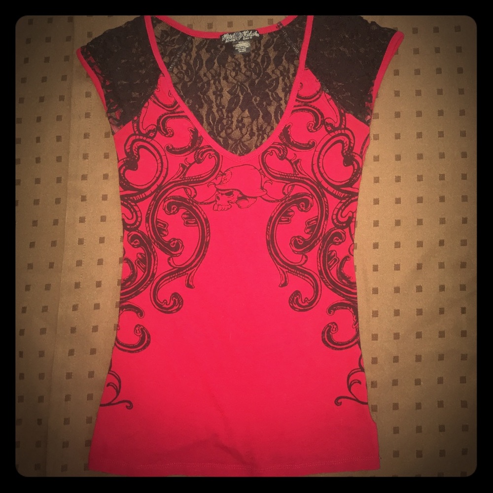 ⚠️METAL☠️MULISHA LACE BACK TOP⚠️ 🔥HOT HOT HOT🔥