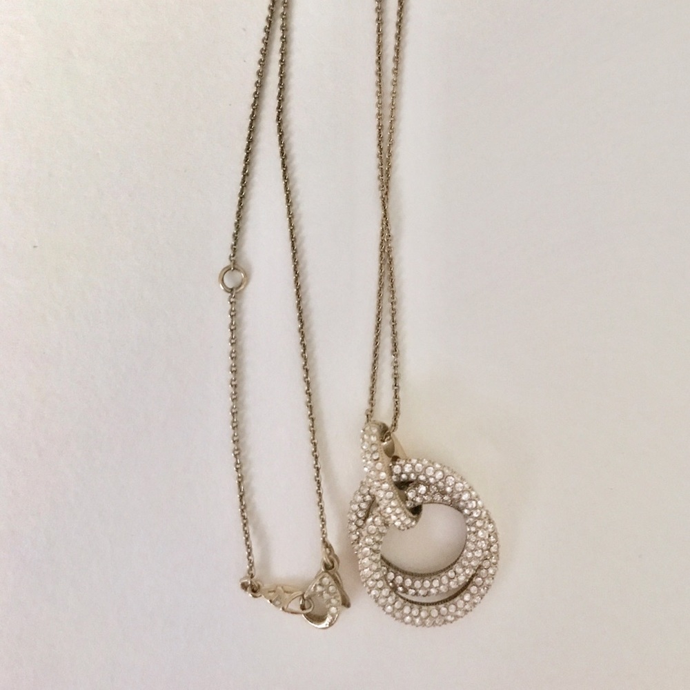 Pavé Double Circle Pendant Necklace