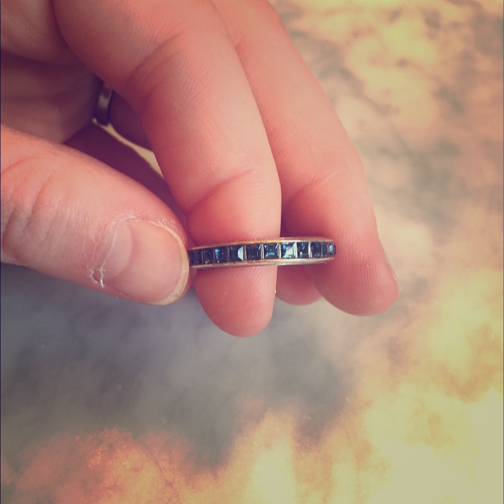 Brighton Eternal Stack Ring Size 9 Blue Swarovski