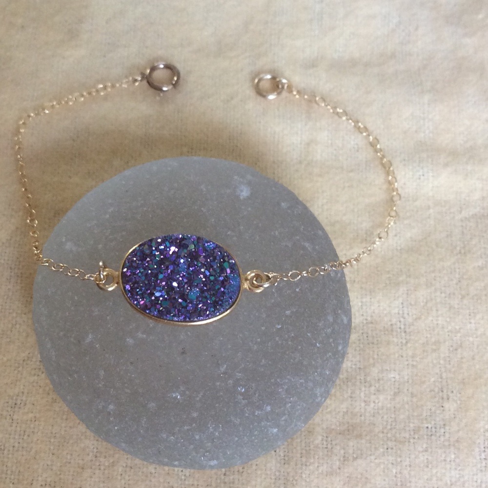 Beautiful Purple Druzy Bracelet