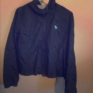 Black Abercrombie hooded rain jacket!