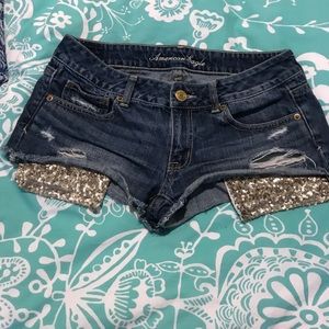 American Eagle sequin pocket shorts