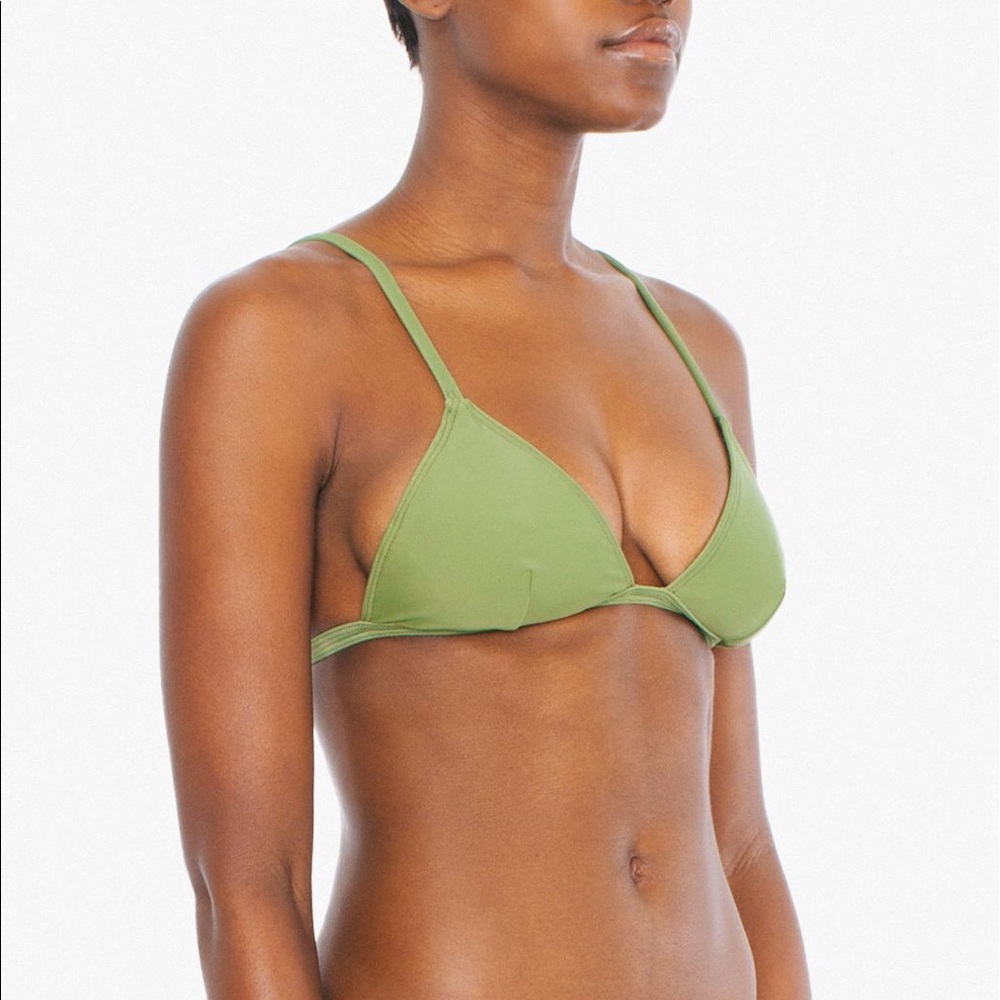 American Apparel Matte Olive Bikini Top Size L
