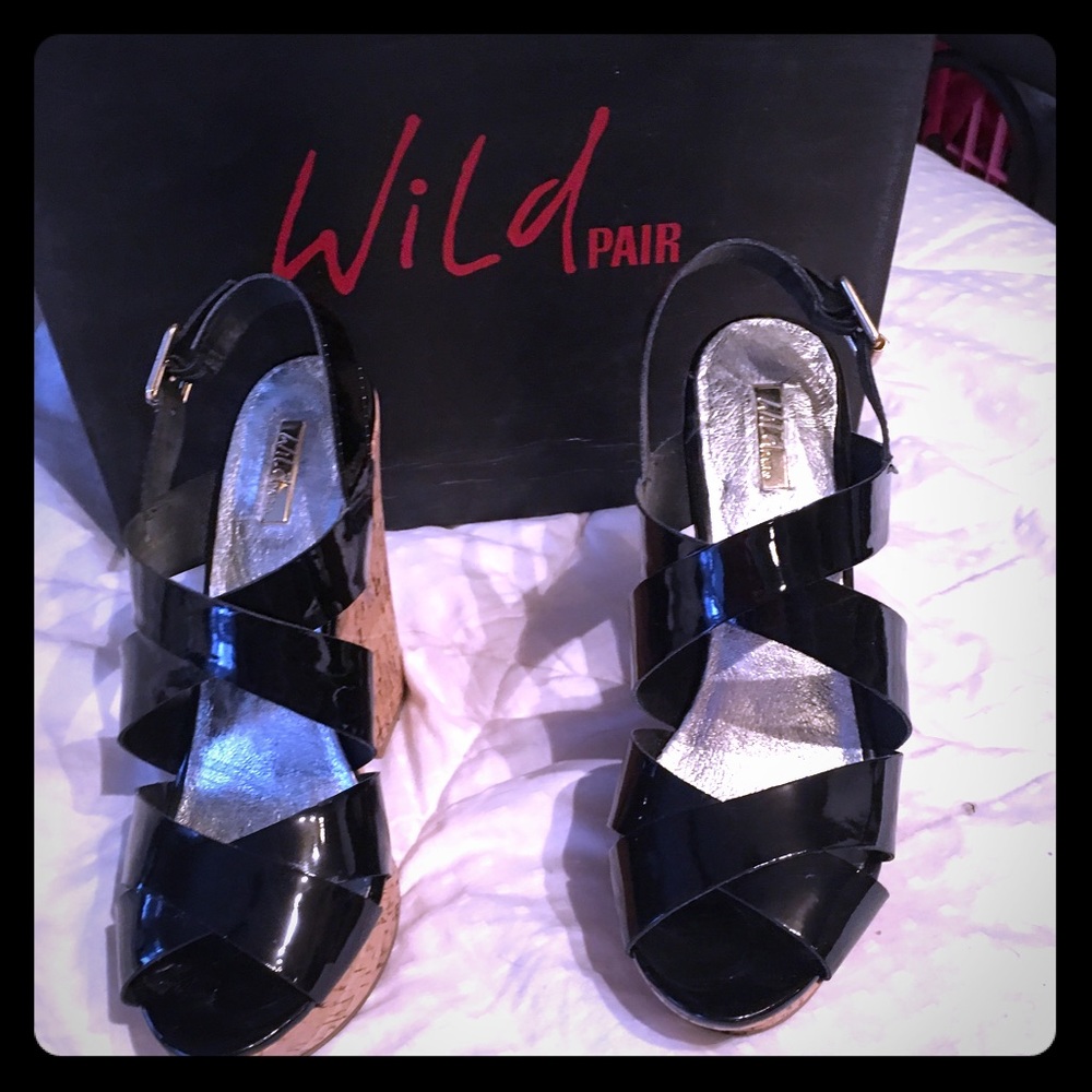 Ladies cork wedge heel