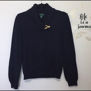 Lauren Ralph Lauren Cowl Neck Toggle Sweater
