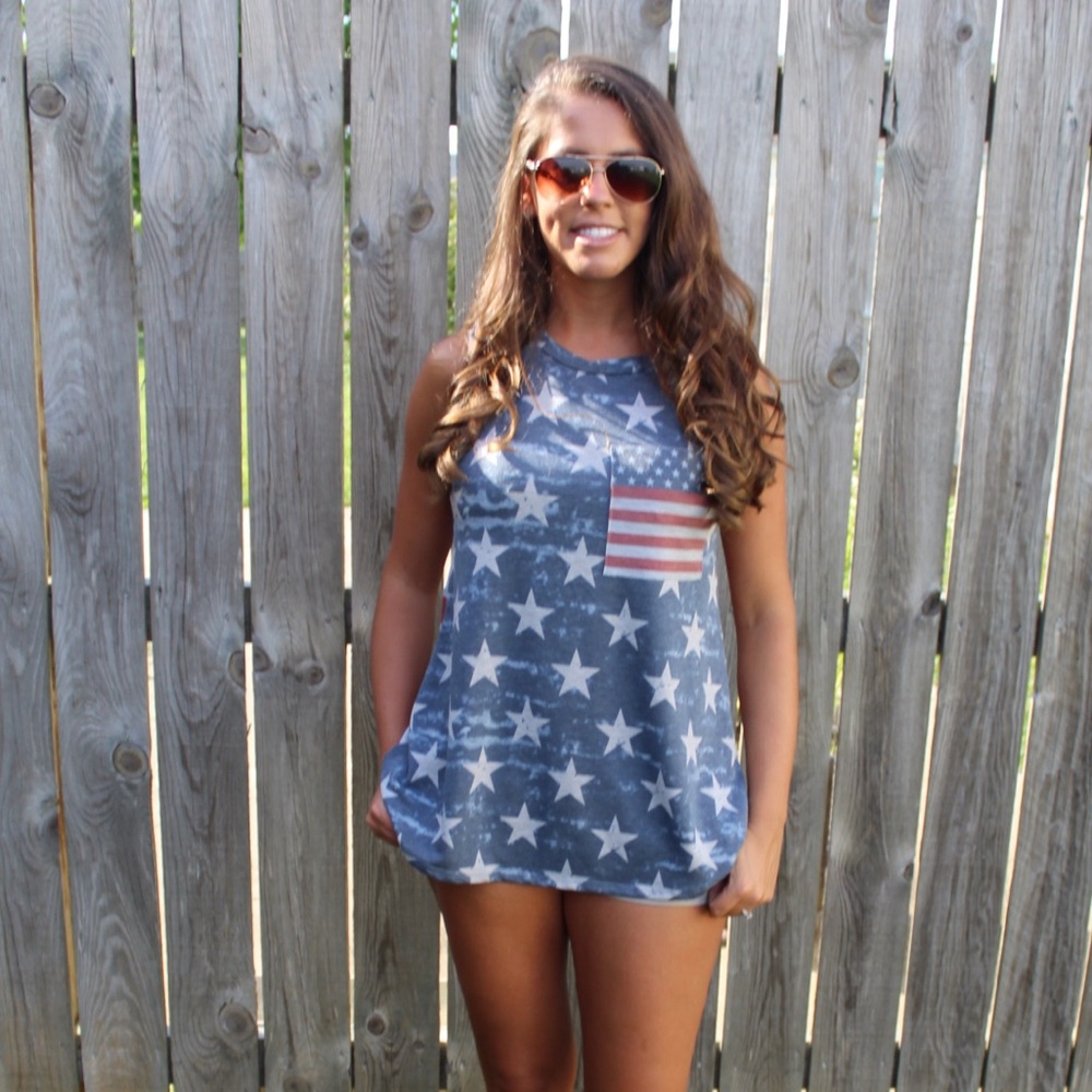 NWT Americana Sleeveless Boutique Tank Top