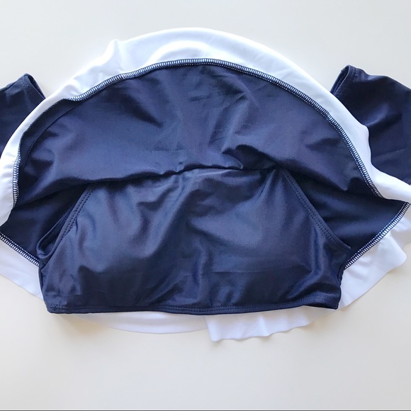 Nautical Off Shoulder Ruffle Bikinis - Picture 3 of 6