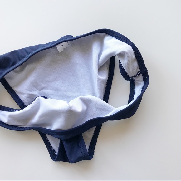 Nautical Off Shoulder Ruffle Bikinis - Picture 6 of 6