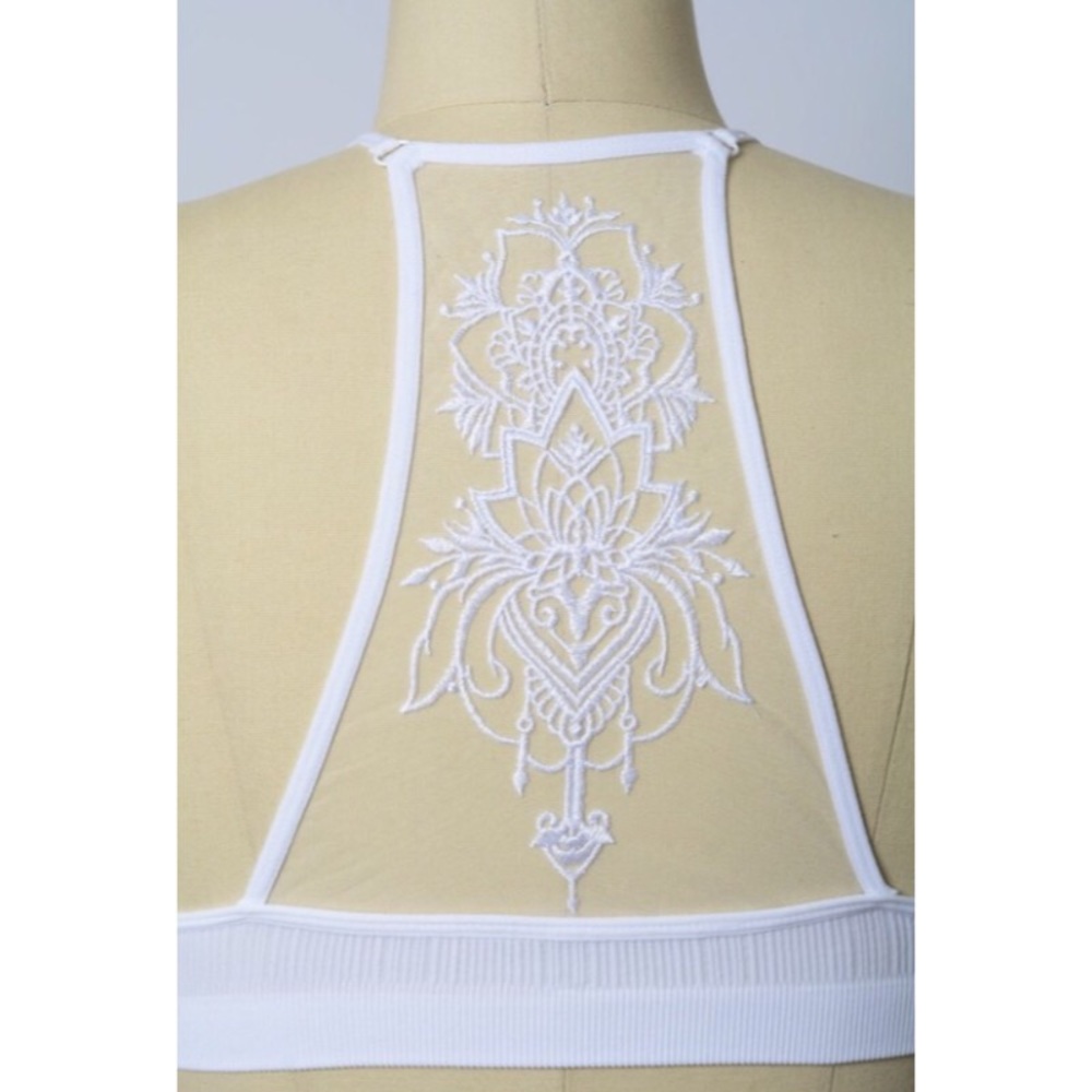 Bohemian White Mesh Tattoo Bralette XS/S M/L - Picture 4 of 4