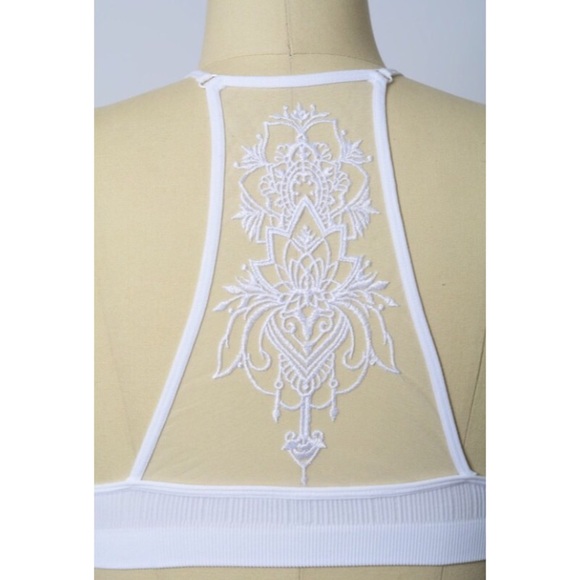 Bohemian White Mesh Tattoo Bralette XS/S M/L - Picture 4 of 4