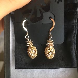 Gold and silver pineapple earrings