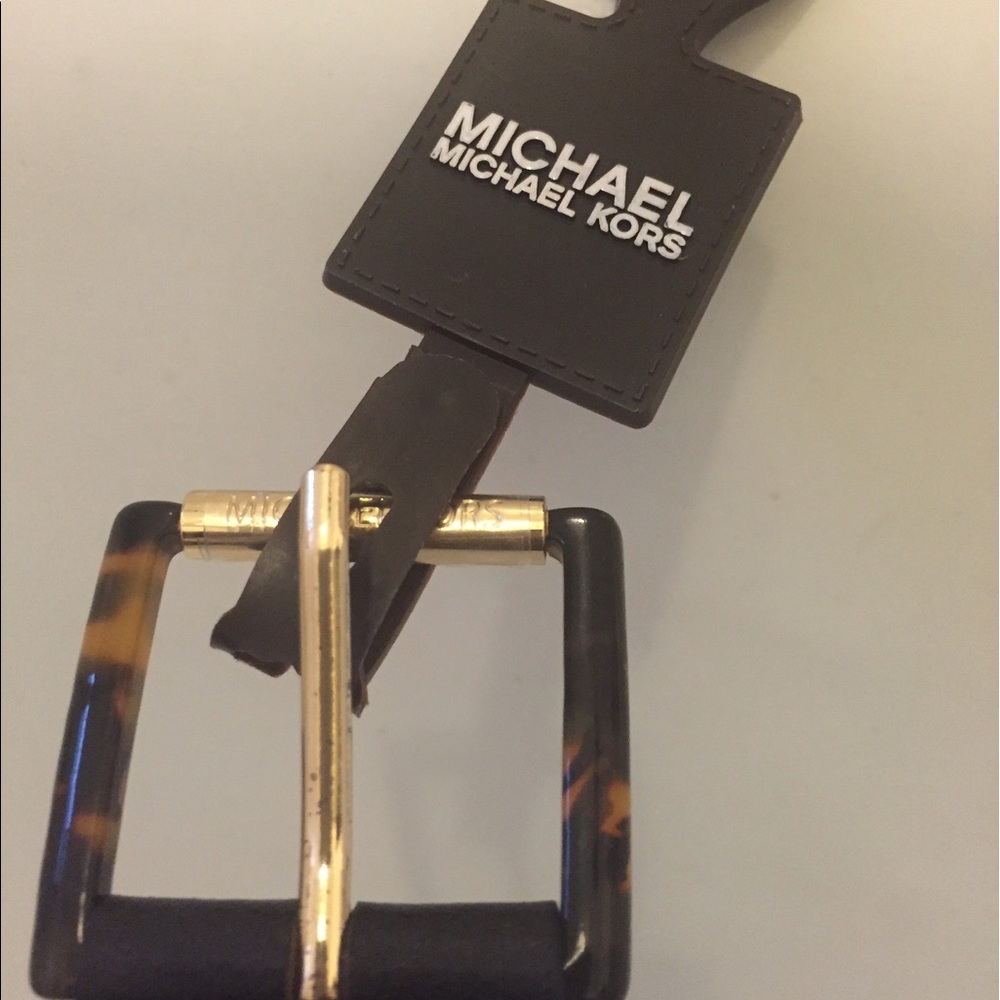 Dark brown Michael Kors leather belt