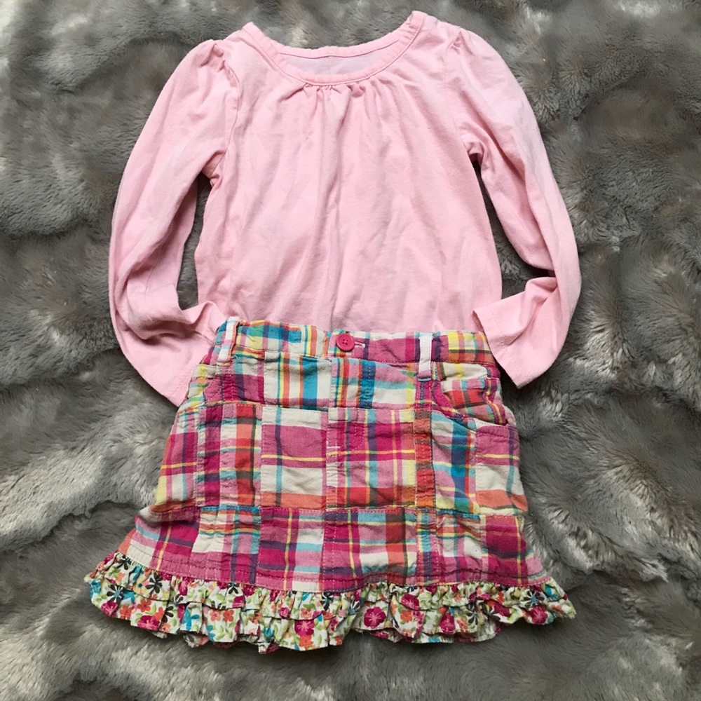 plaid children's place24m skirt &Circo 2T top