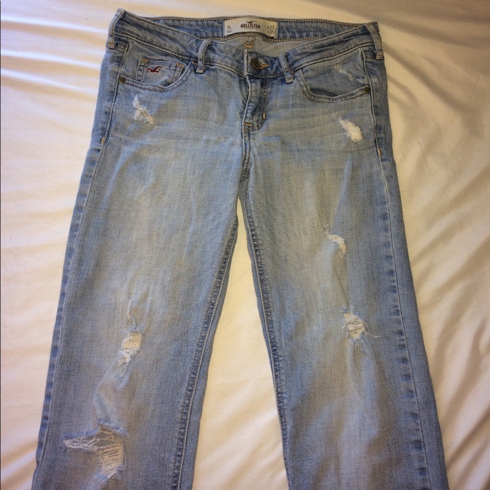 Distressed Light-Wash Jeans
