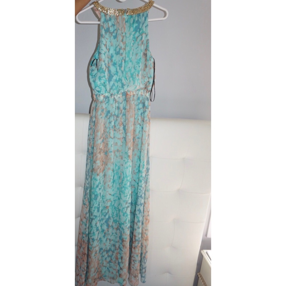 Vince Camuto Blue Printed Chiffon Maxi