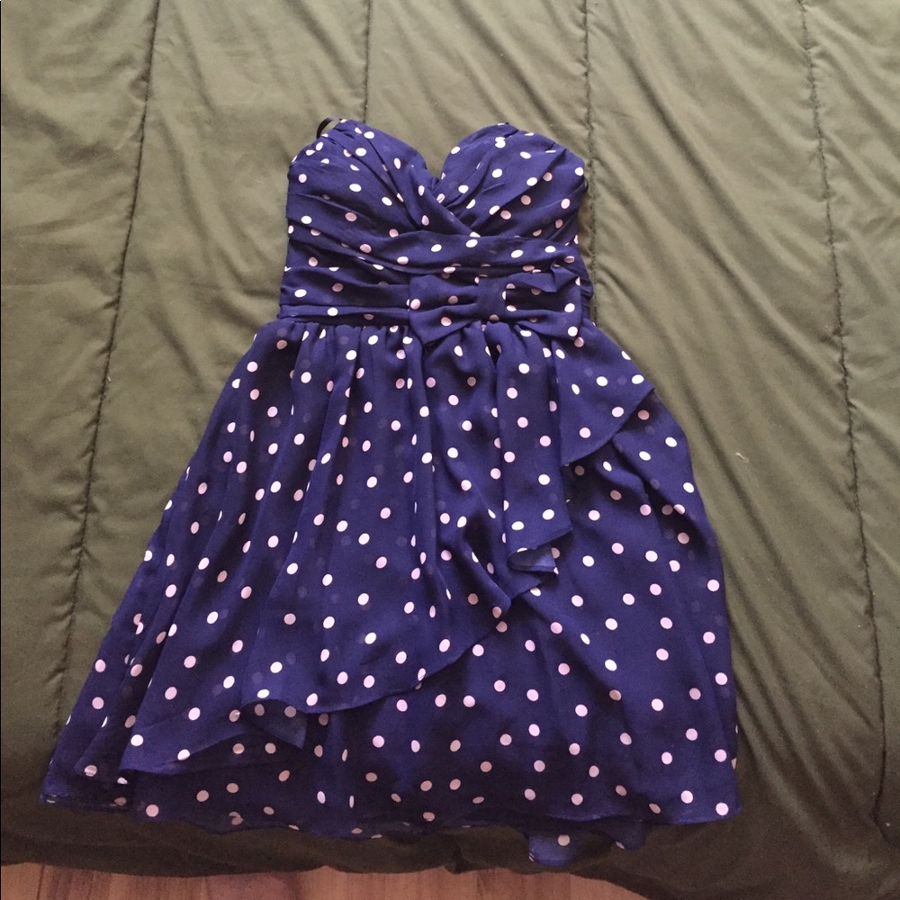 Polka Dot Strapless Dress