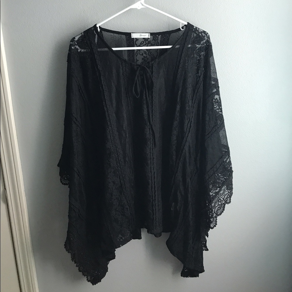 New Black Lace Poncho!