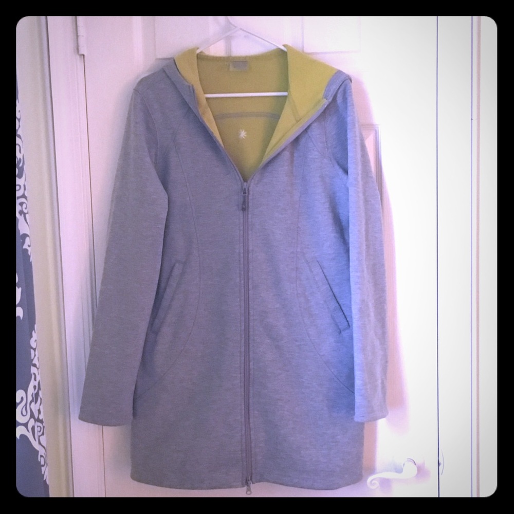 Athleta XL EUC Thin fleece lined gray jacket