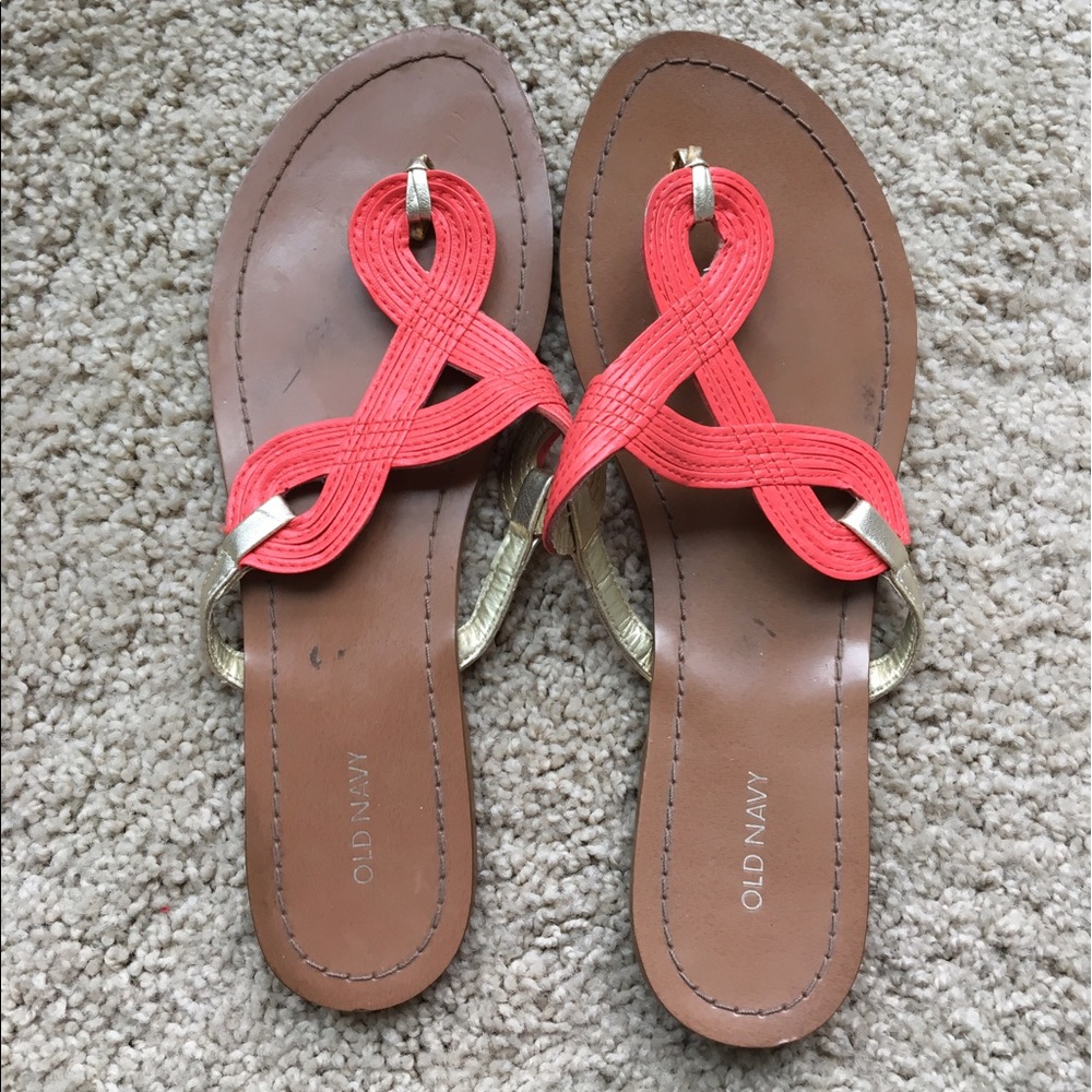 Coral flat sandals