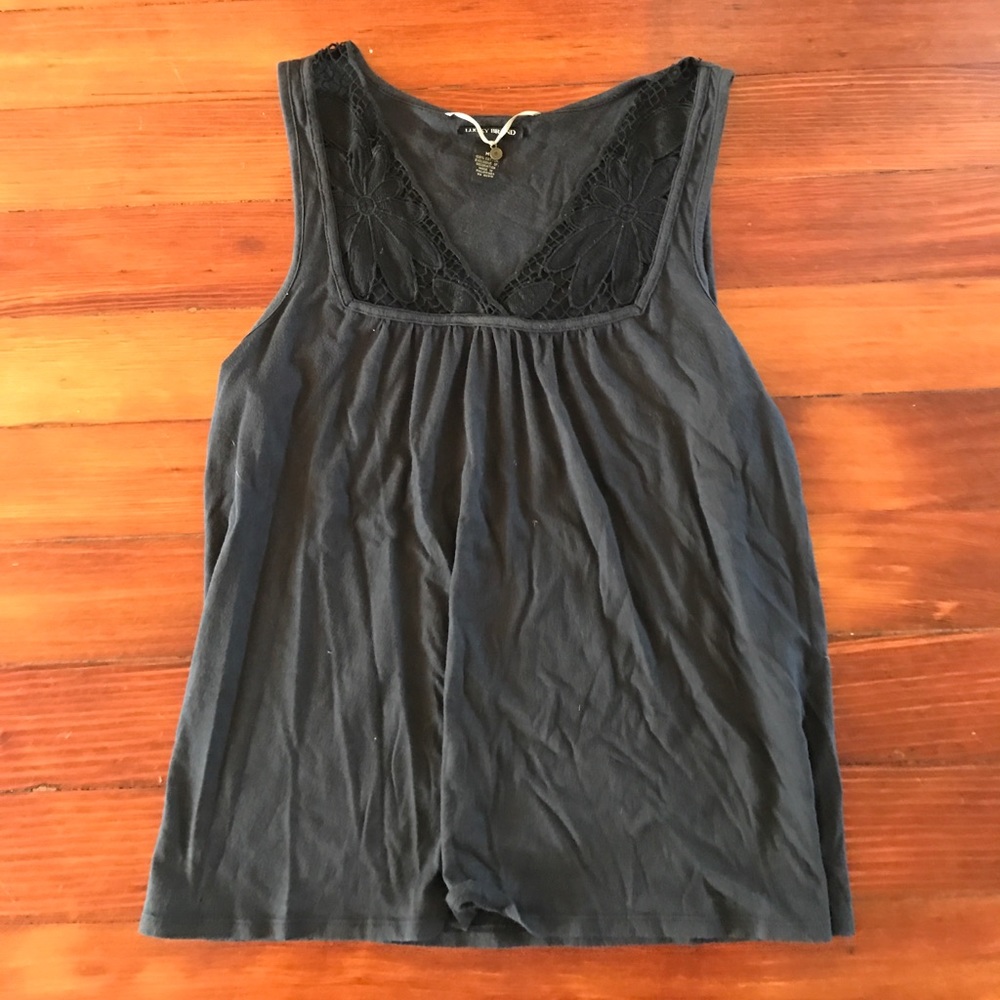 Black lace embellished tank