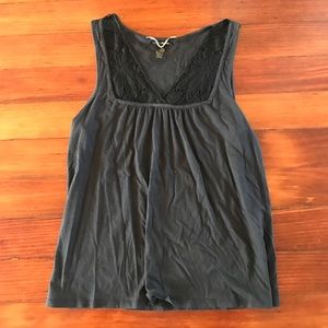 Black lace embellished tank