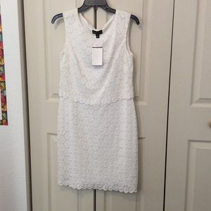 White Sleeveless, textured Dress
