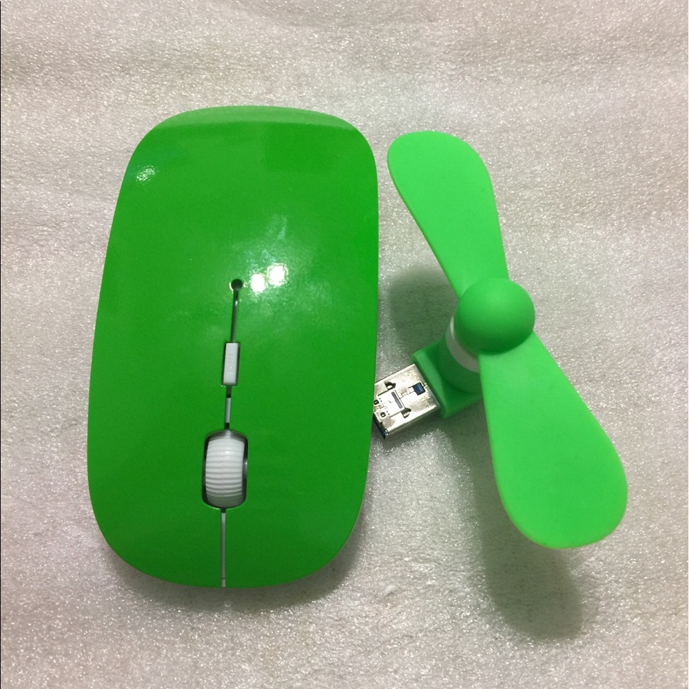 Wireless mouse and free matching USB cellphone fan