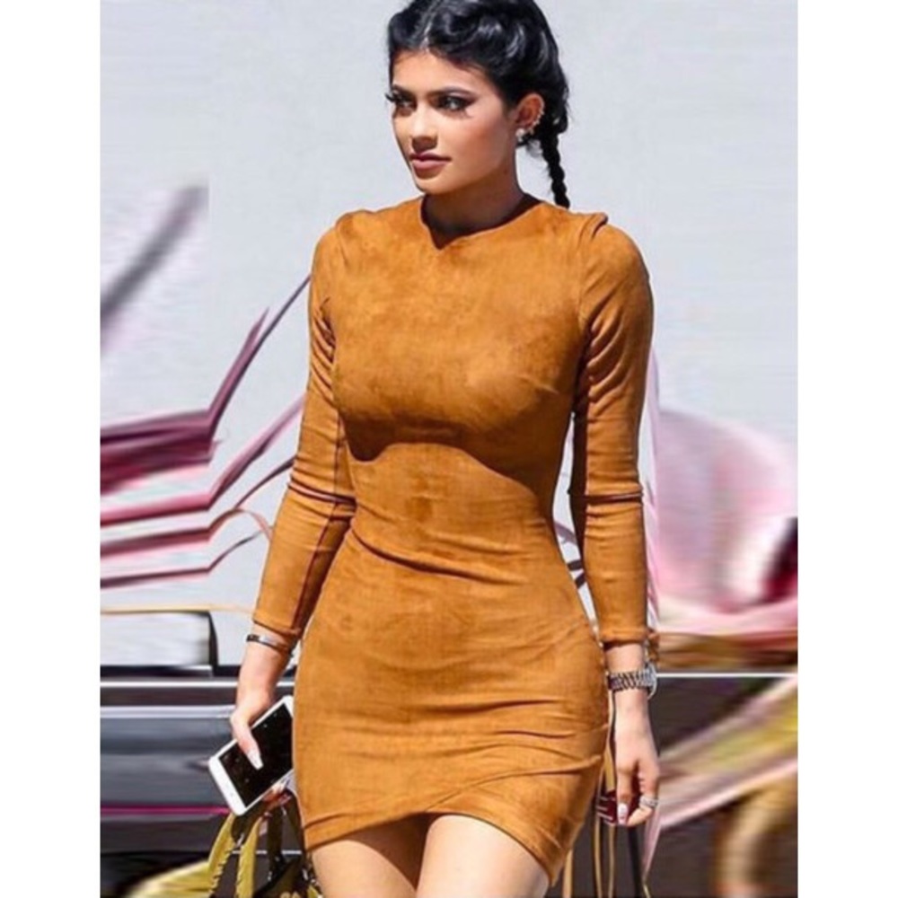Camel/ Brown suede dress
