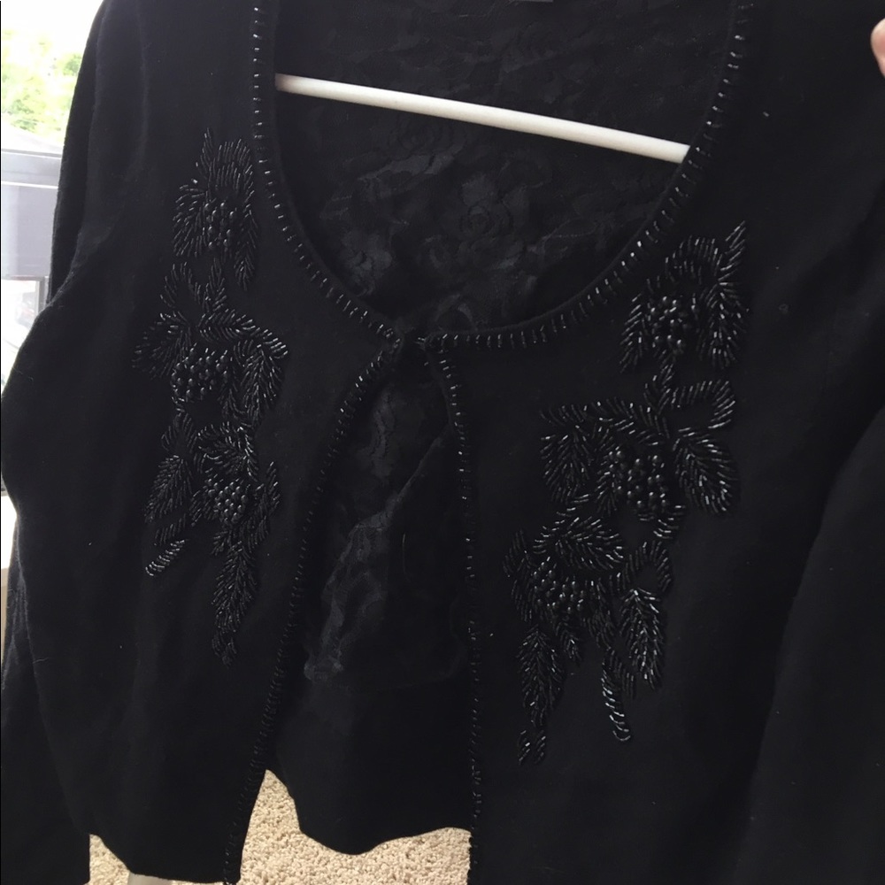 Cropped beaded cardigan