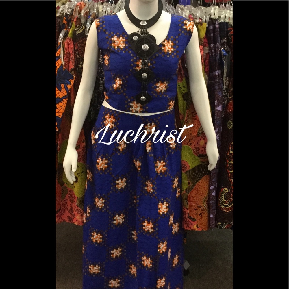 Ankara crop top and maxi skirt