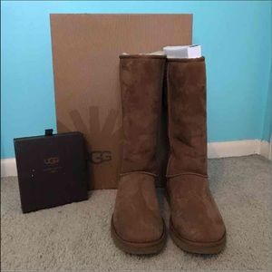 Tall Chestnut UGGs with Cleaning Kit