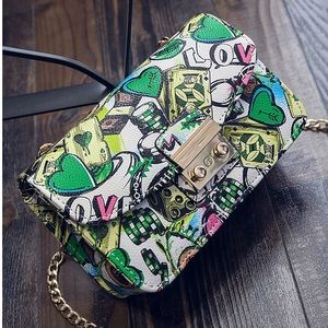 Graffiti crossbody purse