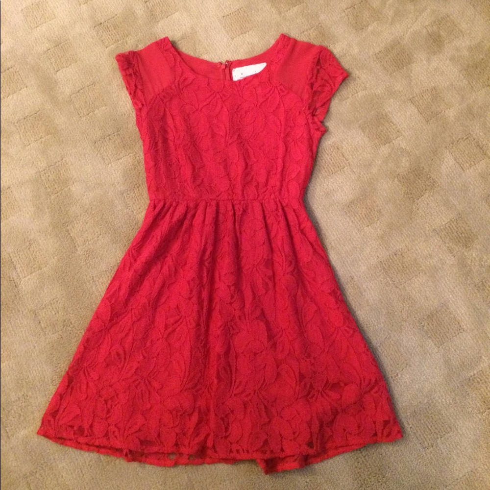 Red lace Coincidence & Chance dress