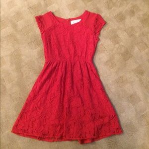 Red lace Coincidence & Chance dress