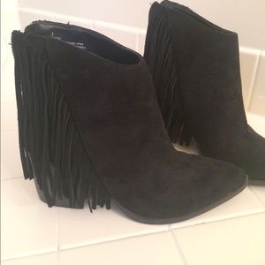 Black suede boots