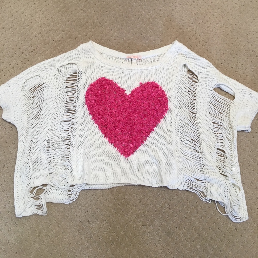 Heart sweater with rips