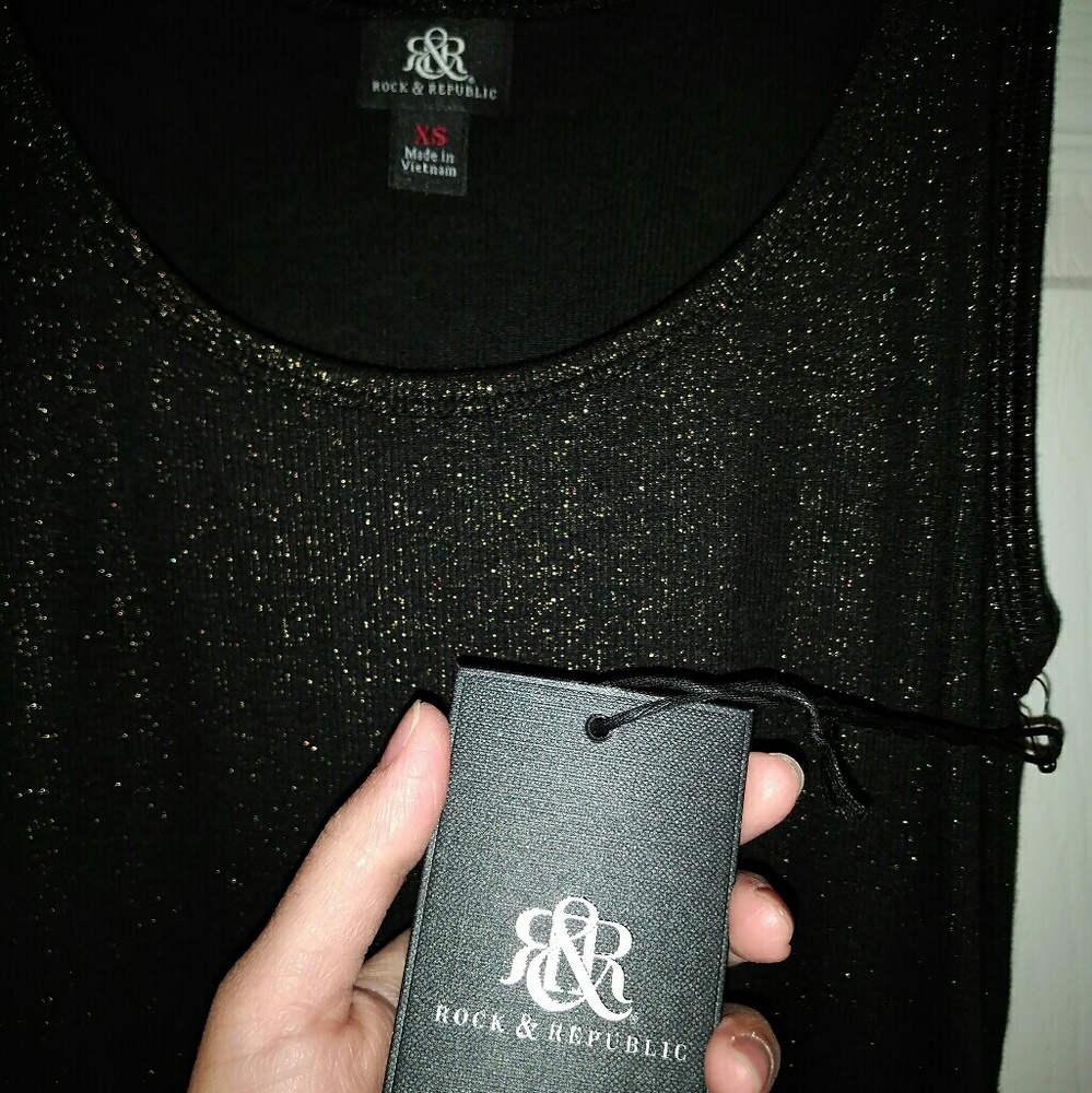 Black glittery tank top