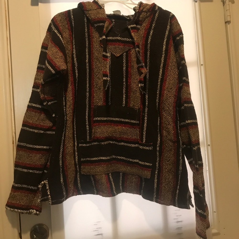 Hooded Baja Pancho Jacket
