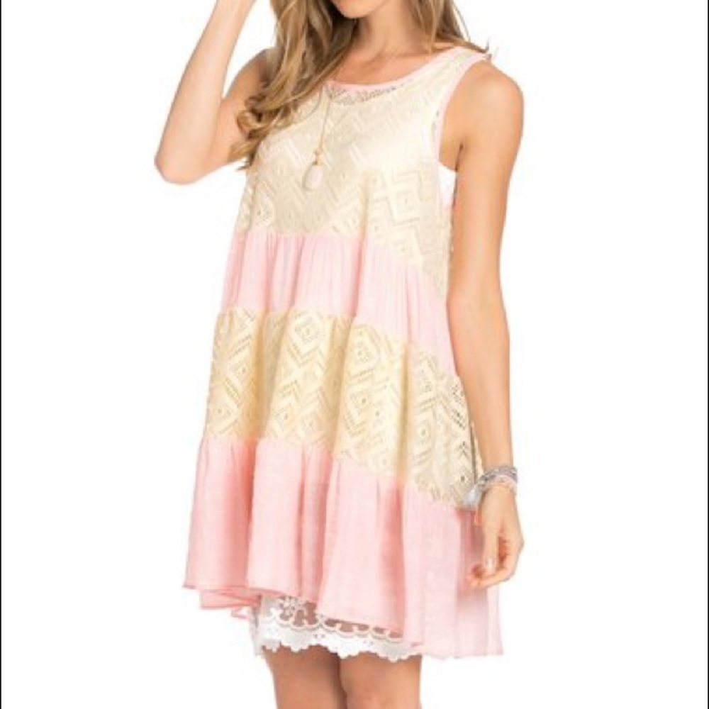 Sheer Pink and Lace Dress