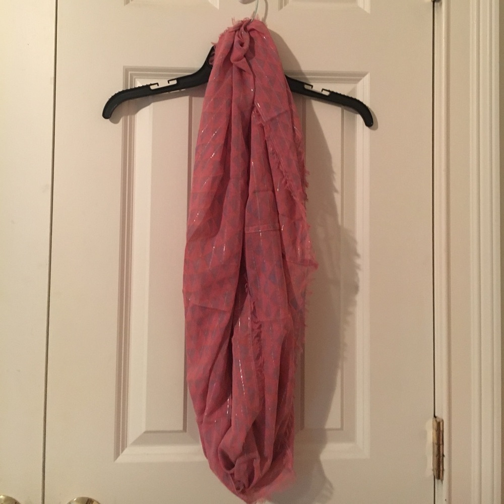Pink and silver scarf