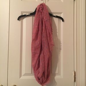 Pink and silver scarf