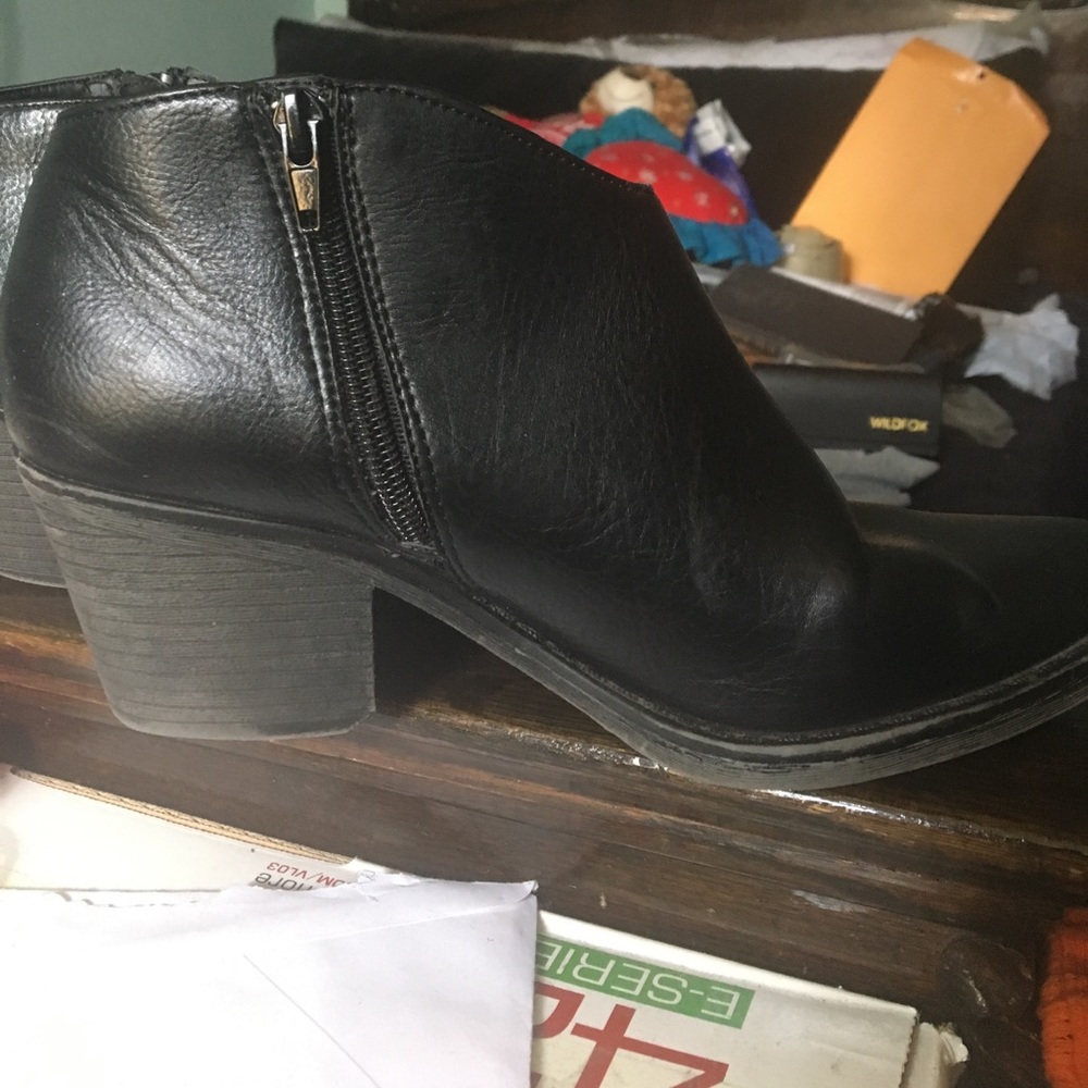 Black faux Leather booties