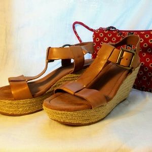 Lucky Brand Leather Wedges ~ 9.5