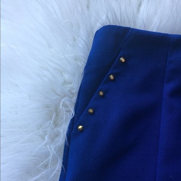 Blue High Waisted Shorts - Picture 2 of 4