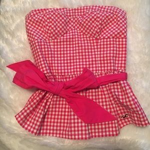 Hollister pink checkered shirt