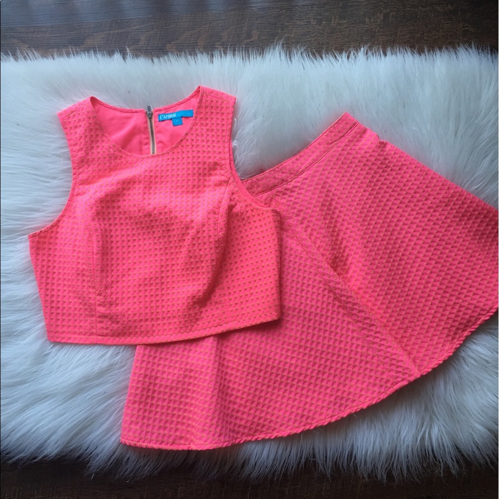 Two Piece Set: Crop Top With Circle Skirt