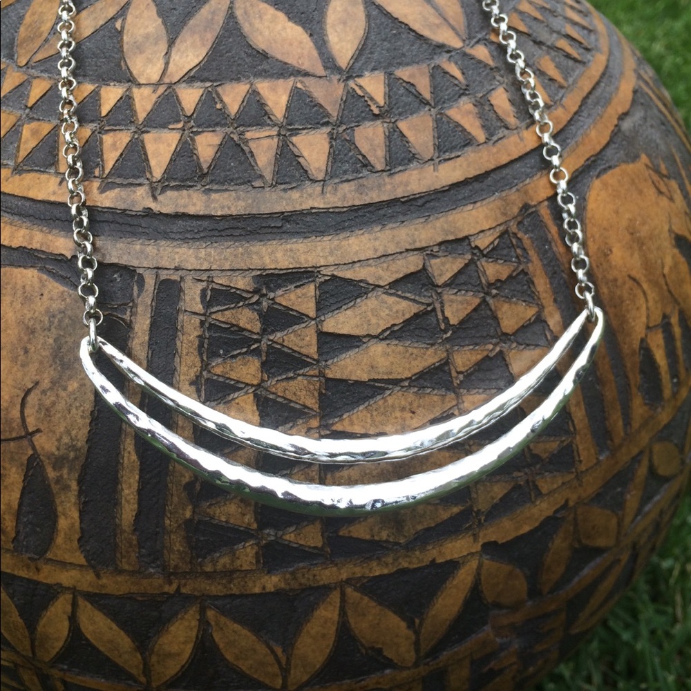 Chico's Silver Hammered Necklace